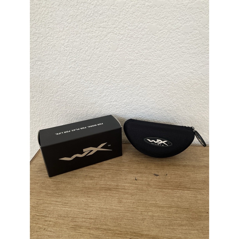 Wiley X Peak ACPEA01 Gloss Black Silver Flash Lens Near Mint w/ Case - Picture 2 of 16